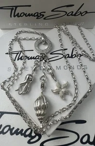 Thomas Sabo Kette & 3er Träger & Muschel 🐚 & Seestern & Tintenfisch 🦑 Charm - Bild 1 von 5