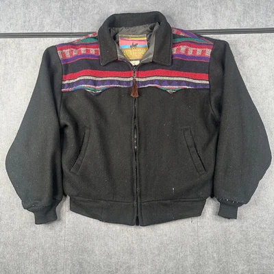 Vintage 90’s Wool Santa Fe Trails Evergreen/ Teal Aztec Jacket Western Mens XL - Image 1 of 4