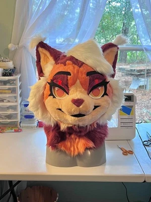 Disfraz de fursuit parcial de gato especias calabaza Foto 1 de 4