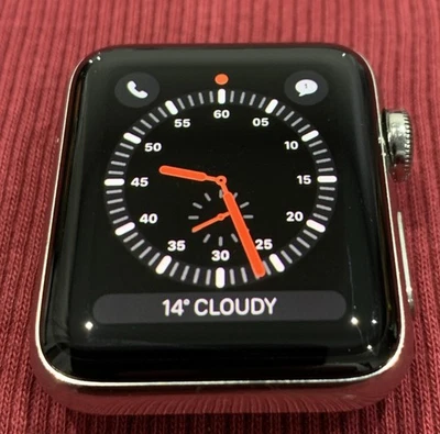 Apple Watch Series 3 38mm Stainless Steel Case & Black Braided  Loop  Cellular - Image 1 of 4