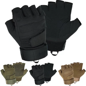 Tactical Fingerless Gloves Military Combat Airsoft Shooting Gloves for Men Women - Picture 1 of 15