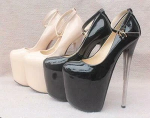 Womens Club 20cm Stilettos Super High Heels Lady Ankle Strap Platform Shoes - Picture 1 of 8