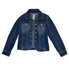 Vintage 90s AMI Denim Jean Jacket Coat Size S Button Up Stretch