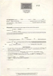 Magnum Marquee Club Performance Contract 26/7/81 - Picture 1 of 1