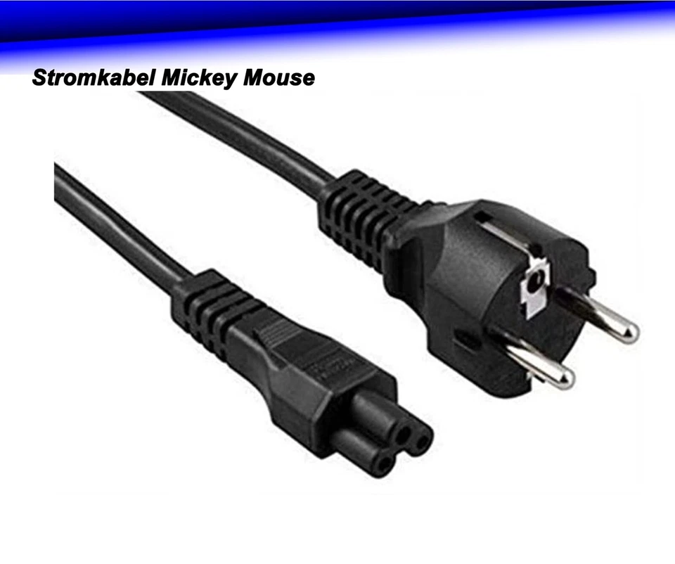 Micky Maus Kabel Stromkabel Laptop Netzteil 3-polig Netzkabel Schuko #R10-D9 - Bild 1 von 1
