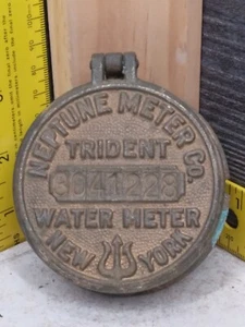 Neptune Meter Co Brass Trident Water Meter Cover New York SteamPunk - Picture 1 of 5