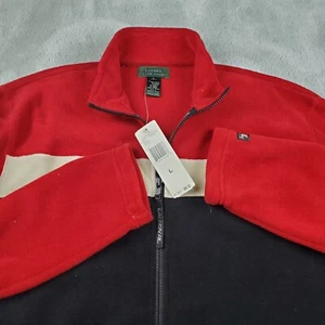 Ralph Lauren Fleece Jacket Mens L Colorblock Long Sleeve Full Zip Warm Up LRL - Picture 1 of 9