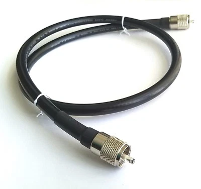 6' ft Jumper RF Coaxial Cable Assembly Low Loss RG213 UHF PL259 Male Connectors - Image 1 of 2