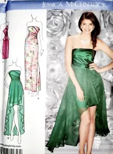 UNCUT Simplicity Sewing Pattern 1656 Sheer Overlay Dress, Split, Strapless 4-12 - Picture 1 of 4