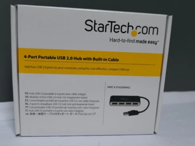 STARTECH Hub USB 2.0 portable à 4 ports avec câble intégré - Photo 1/3