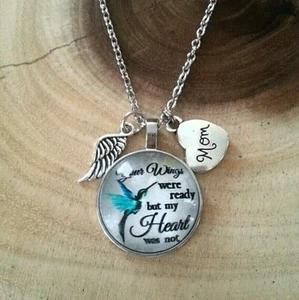 Mom Mother Memorial Loss Silver Charm Pendant Necklace - Picture 1 of 2