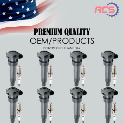 8X Bobina de encendido y 8X Bujías OEM para Kia K900 Hyundai Equus Genesis UF611 Foto 1 de 4