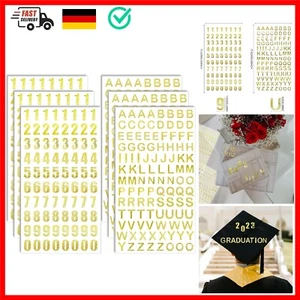 6 Blatt Buchstaben Aufkleber Gold, Selbstklebende Buchstaben Gold Glitter Auf... - Bild 1 von 9