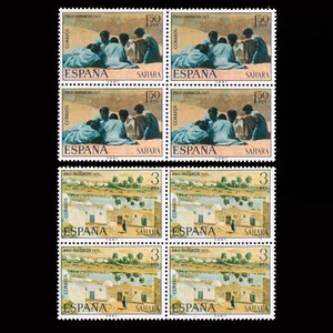 Sellos España.SAHARA 1975.Pro Infancia Pinturas.Serie Blq 4.MNH. Edifil.320-321 - Imagen 1 de 1