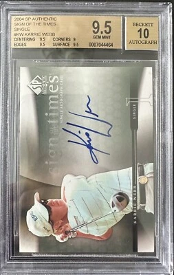 BGS 9.5/10 KARRIE WEBB 2004 SP Authentic Golf Sign Of The Times Single AUTO - Image 1 of 2