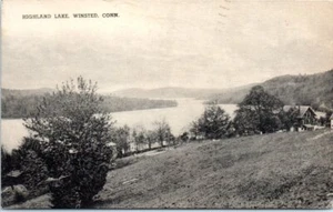 1940er CT Postkarte Highland Lake Winsted Connecticut Conn Torrington Poststempel - Bild 1 von 2