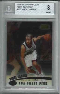 1998-99 Vince Carter Stadium Club FIRST DAY ISSUE #16/200 ROOKIE RC BGS 8 - Picture 1 of 2