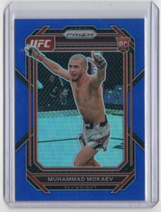2023 Panini Prizm UFC Muhammad Mokaev #124 Rookie RC Blue Prizm /199