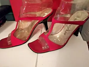 Enzo Angiolini - Red Sateen Sandals - Size 7.5 Vintage - Picture 1 of 7