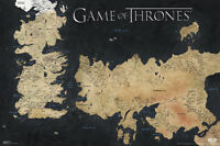 TV Show Season Drama Series Map Fabric Poster 48x24/"  G52 Game of Thrones