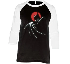 Batman Animated Series Silhouette Raglan 3/4 Sleeve - Picture 1 of 1