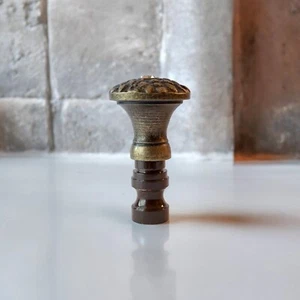 One of Dark Bronze Metal with Crystal Lamp Shade Finial Topper - Picture 1 of 3