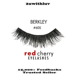 3 X RED CHERRY HUMAN HAIR FALSE EYE LASHES #605 BERKLEY AUTHORISED RESELLER