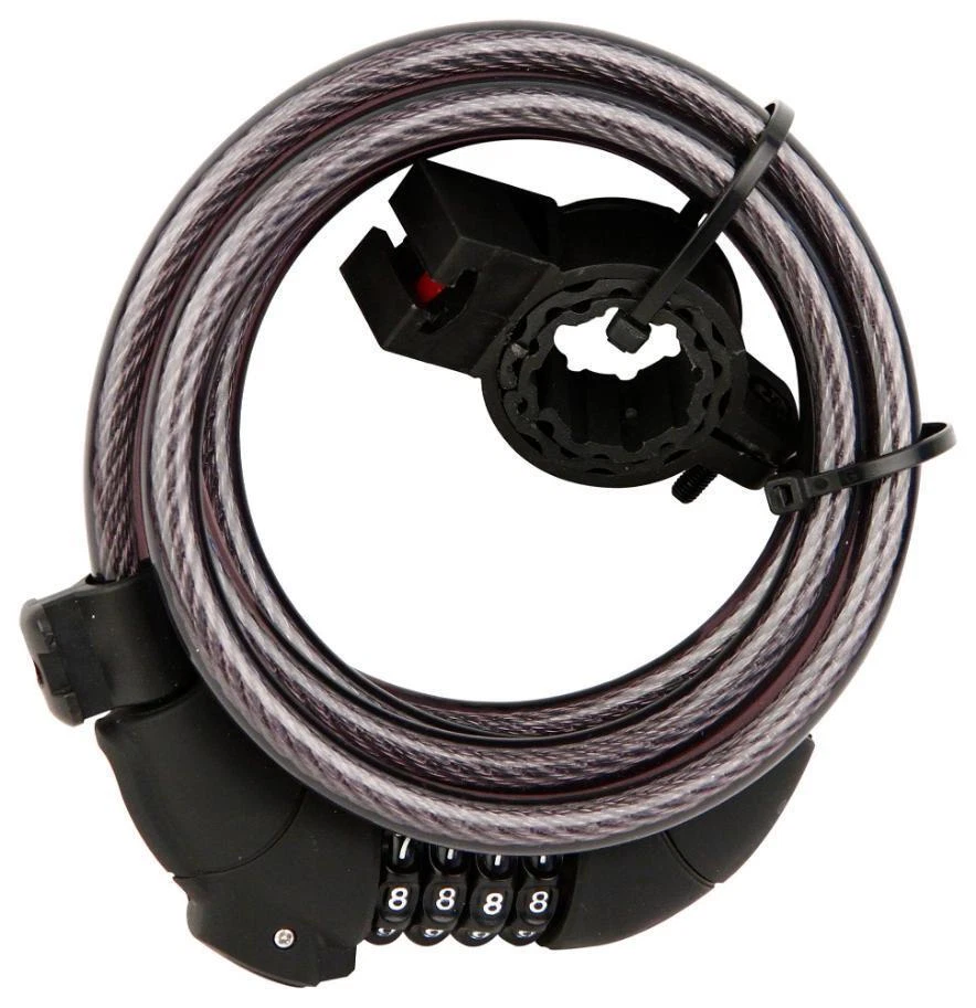 10mm X 1.8m Combinazione Bicicletta Blocco Con Luce LED - 66727 - Immagine 1 di 3