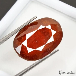20 Cts Natural Loose Hessonite Garnet Orange Oval Shape Certified Loose Gemstone - Picture 1 of 6