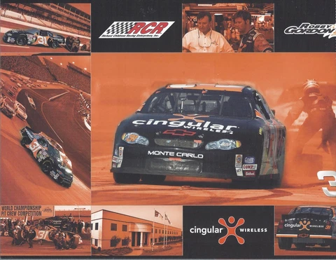2003 ROBBY GORDON "CINGULAR WIRELESS" #31 RCR NASCAR WINSTON CUP POSTCARD Cover
