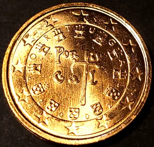 2002 Portugal 2 EURO CENT COIN - BU - KM#741 - 21.25MM EUROPE COINS - Picture 1 of 4