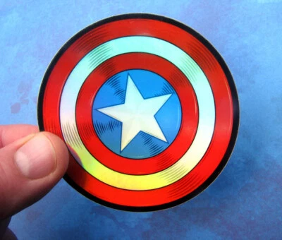 Calcomanía metálica para computadora portátil Capitán América pegatina de vinilo holográfica Marvel Comics Foto 1 de 4