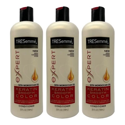 3 Pack Tresemme Expert Keratin Smooth Color Moroccan Oil Conditioner 25 oz RARE - Image 1 of 4