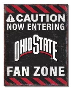 NCAA Ohio State Fan Zone Tin Metal Sign Man Cave Garage Bar Decor 12.5 X 16 - Picture 1 of 1