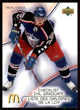 2005-06 Upper Deck McDonald's Checklist Rick Nash Columbus Blue Jackets #CG6