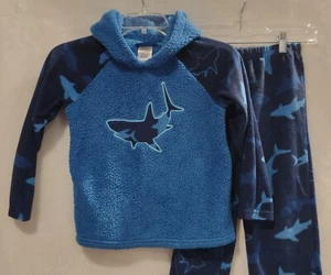 BOYS 5/6 SAINT EVE YOUTH 2 PIECE SHARK FLEECE SLEEPWEAR PAJAMA SET HOODIE PANTS - Picture 1 of 9