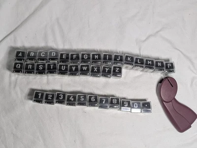 Alphabet Paper Punch Marvy Uchida Cassette Craft 37 Pc  Letters Numbers  - Image 1 of 4