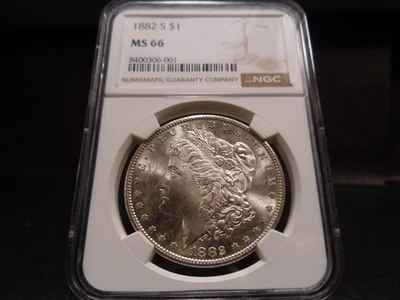 1882-S MS66 Morgan Silver Dollar NGC Certified Gem - Bright White - Image 1 of 4