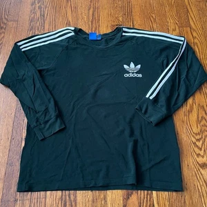 Adidas Herren XL Langarm T-Shirt dunkelgrün 3 Streifen Trefoil Raglan Oberteil - Bild 1 von 9