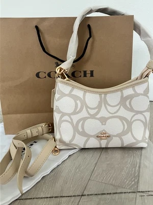 Bolso de Hombro Coach CBI05 Laurel Pequeño en Boceto Firma Lona Amarillo Nuevo Foto 1 de 4