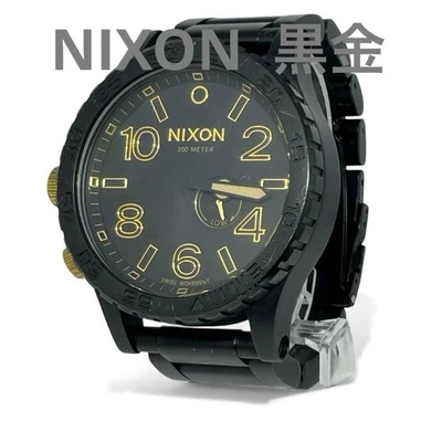 NIXON Watch 51 30 Chronograph Black Gold Big Face 51mm 300m Mens Watch - Image 1 of 4