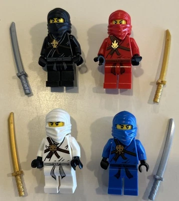 Lego Ninjago Minifigures Lot of 4 - Kai /  Jay / Zane / Cole The Golden Weapons - Image 1 of 3
