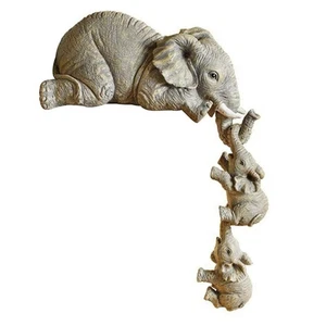 Elefant Resin Ornamente 3 Stück Deko, 1 Elefantenmütter und 2 Babys4889 - Bild 1 von 6