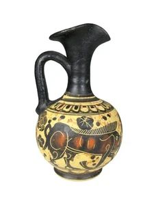 Corinthian Handmade GREEK Ceramic Pottery 540 BC Replica 195 Black 4 inches - Picture 1 of 9
