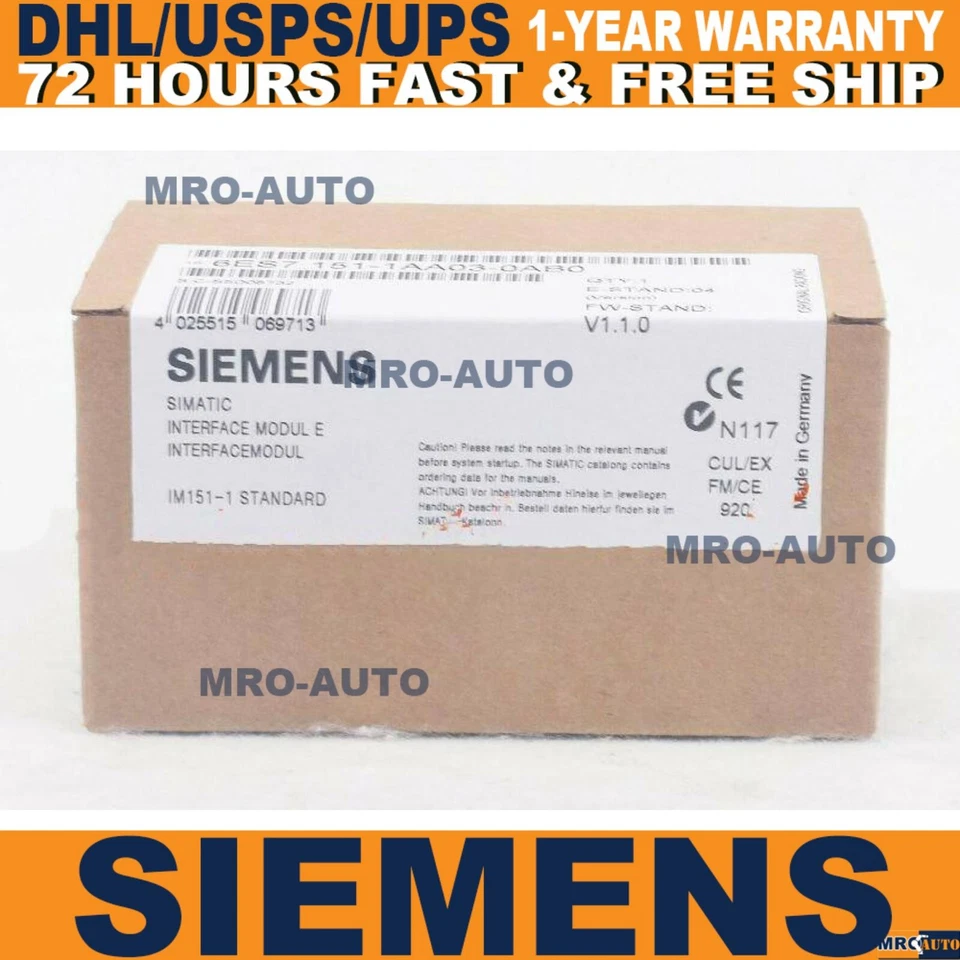 New Siemens INTERFACE MODULE FOR ET200S 6ES7151-1AA03-0AB0 6ES7 151-1AA03-0AB0 - Image 1 of 3