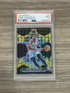 2023 PANINI MOSAIC | BLACK GOLD CHOICE [#1/8] #93 JAREN JACKSON JR. POP 1 PSA 9 - Picture 1 of 2