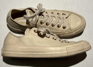 Converse All Star Leder Sneaker Schuhe Damen 7 hellbraun roségoldene Akzente niedrig geschnitten - Bild 1 von 14