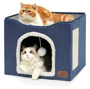 Bedsure Cat Beds For Indoor Cats - Large Cat Cave For Pet Cat House With Fluffy - Picture 1 of 7