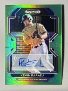 Kevin Parada Rookie Auto 2022 Panini Prizm Draft /23 Lime Green SSP RC #11 Mets - Picture 1 of 3