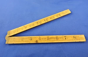 Vintage 36 inch Folding Brass & Boxwood RULER made in England by Rabone - Picture 1 of 11